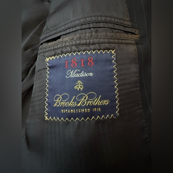 Brooks Brothers USA made Madison 100% Wool Blazer Sport Coat Navy Size 42R / 36W - Picture 12 of 12